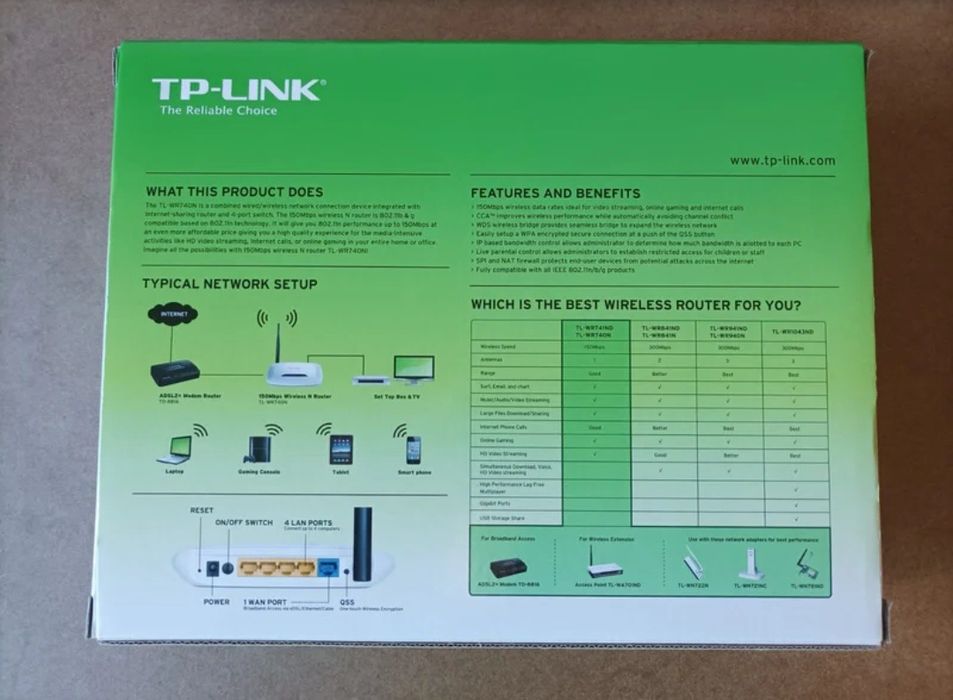 Router TP-Link Wireless N 150Mbps TL-WR740N