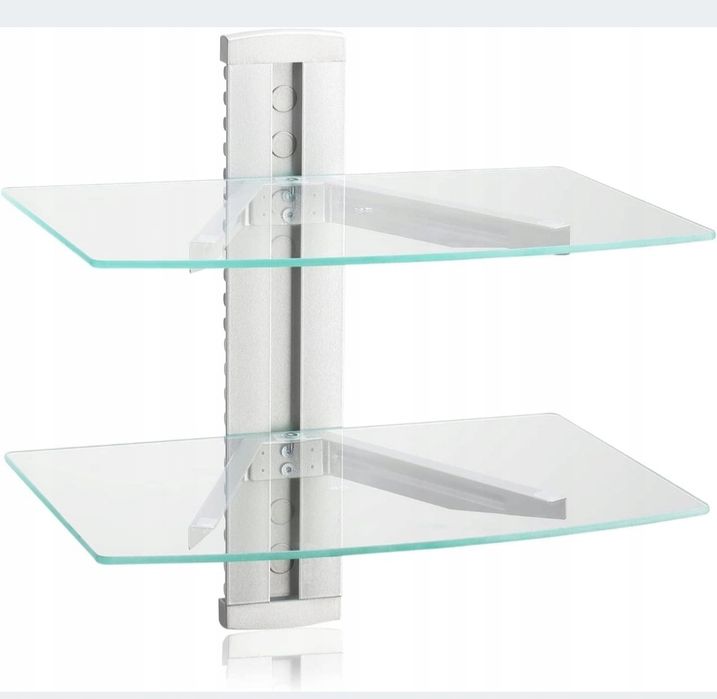 Suptek Uchwyt wieszak ścienny do dekodera konsoli 2 szklane półki CS202S