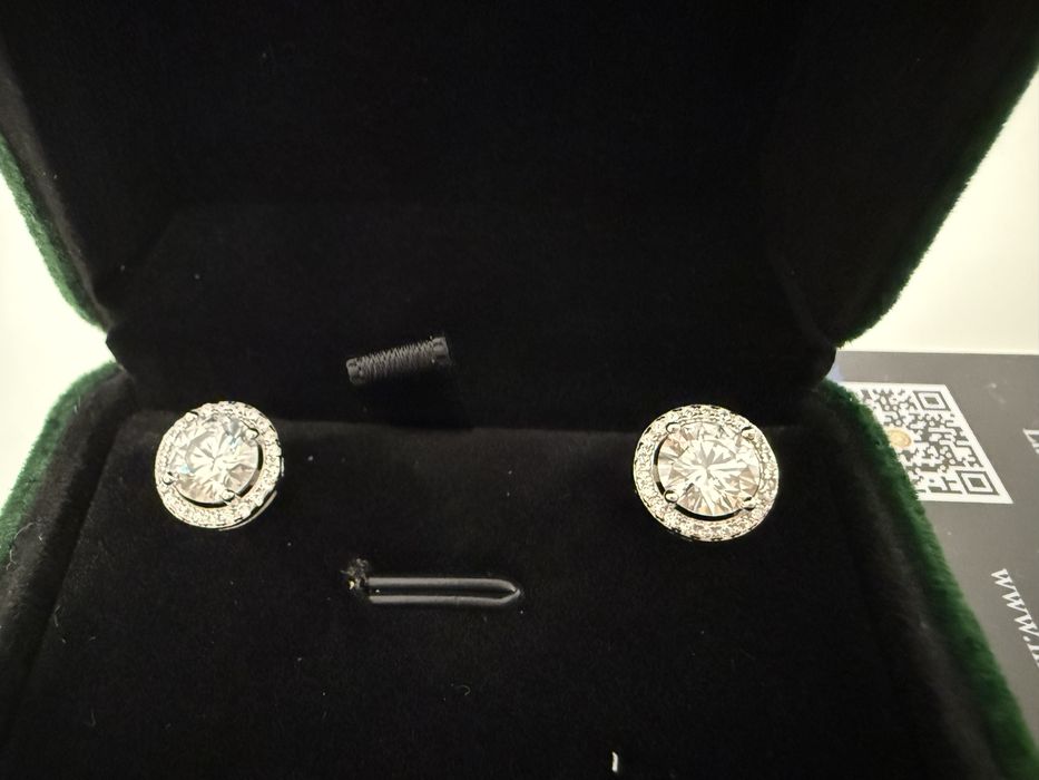 9 мм сережки с бриллиантами муассанитами пусеты серебрянные
