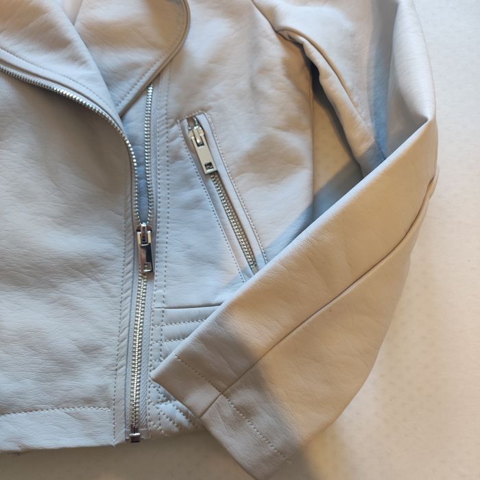Ramoneska skórzana kurtka beż cool club 134