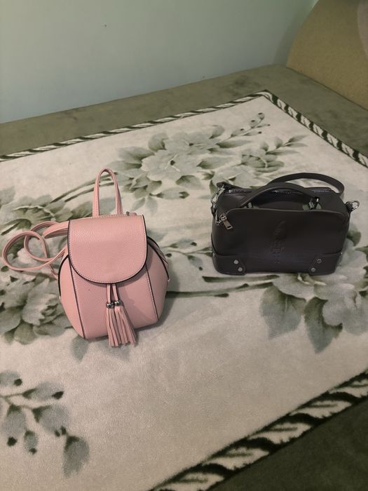 Сумка, рюкзак розового и серого цвета