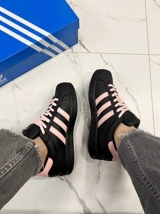 !SALE! Adidas Superstar Black/Pink 36 37 38 39 40 41 адідас рожеві