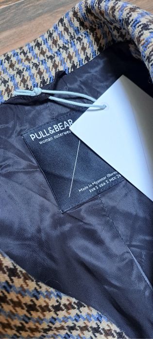 Nowy płaszcz w pepitkę kratkę kratę r.36/S Pull&Bear  klasyczny krój
