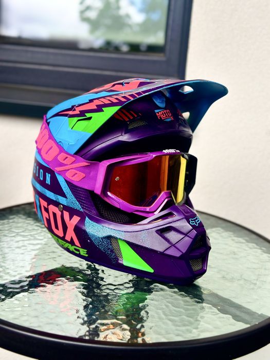 Kask fox v2 limted edition + gogle 100%