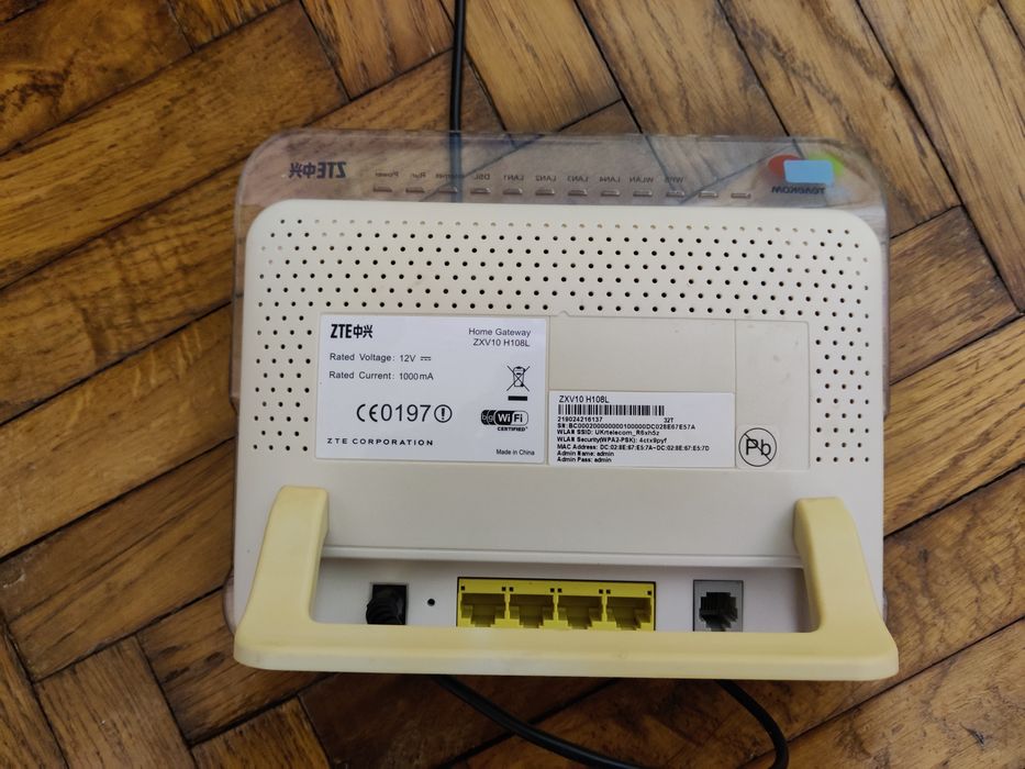 WiFi роутер ZTE ZXV10 H108L