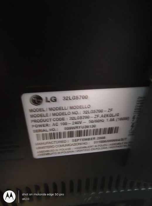TV Telewizor LG 32 cale w dobrym stanie.  Transport.  Model: 32LG5700