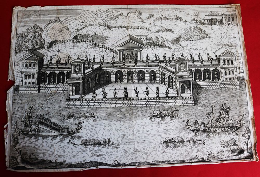 Gravura alegórica casamento de Vittorio Amadeo II Rei da Sardenha 1684
