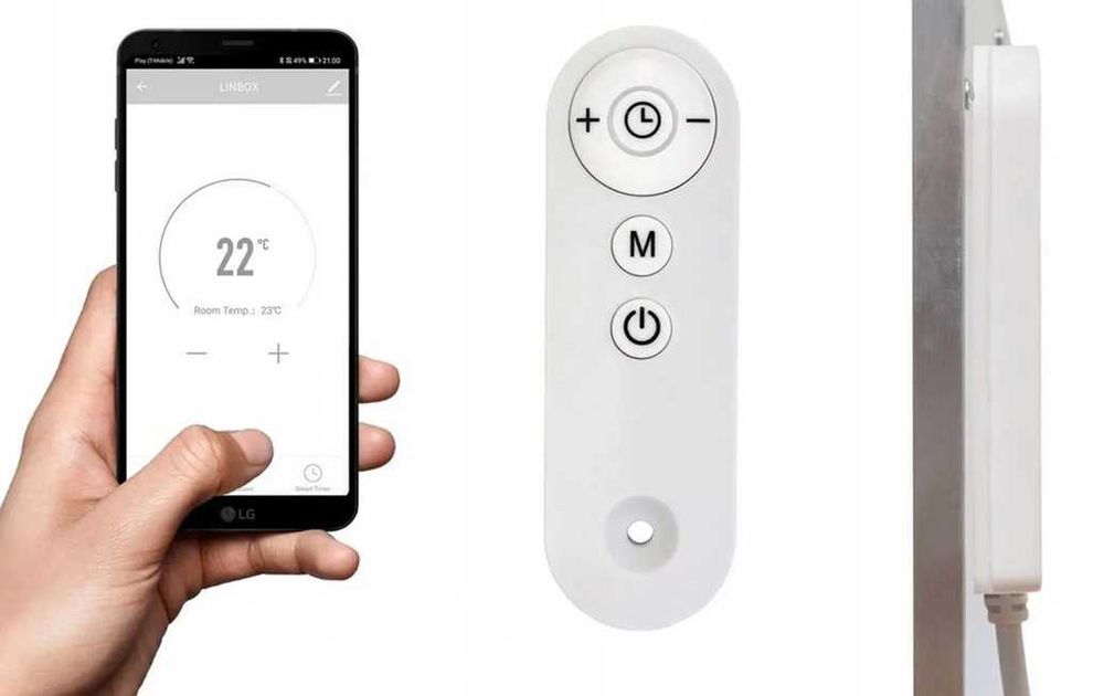 Grzejnik 1200W na podczerwień promiennik  DOTYK PILOT WIFI PANEL IR
