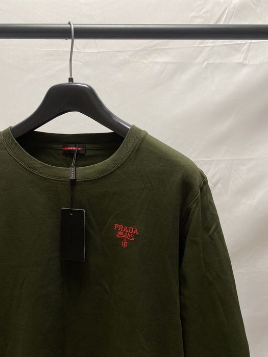 Prada Cotton Sweatshirt Army Ami Khaki