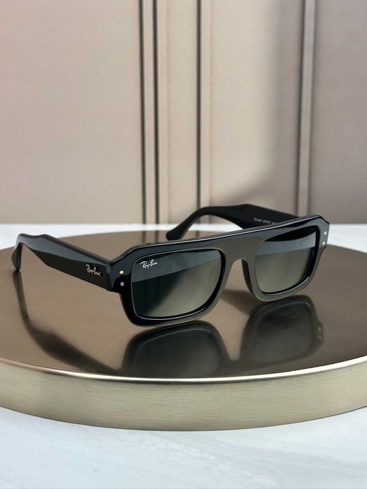 Сонцезахисні окуляри Ray-Ban RB4454 чорні, сіро-блакитна лінза, прямокутні масивні, унісекс, оригінал