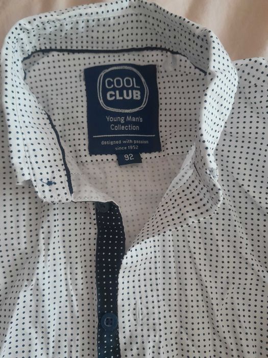Elegancka Koszula 92, 2 szt. H&m i cool club, biała elegancka i w kratę