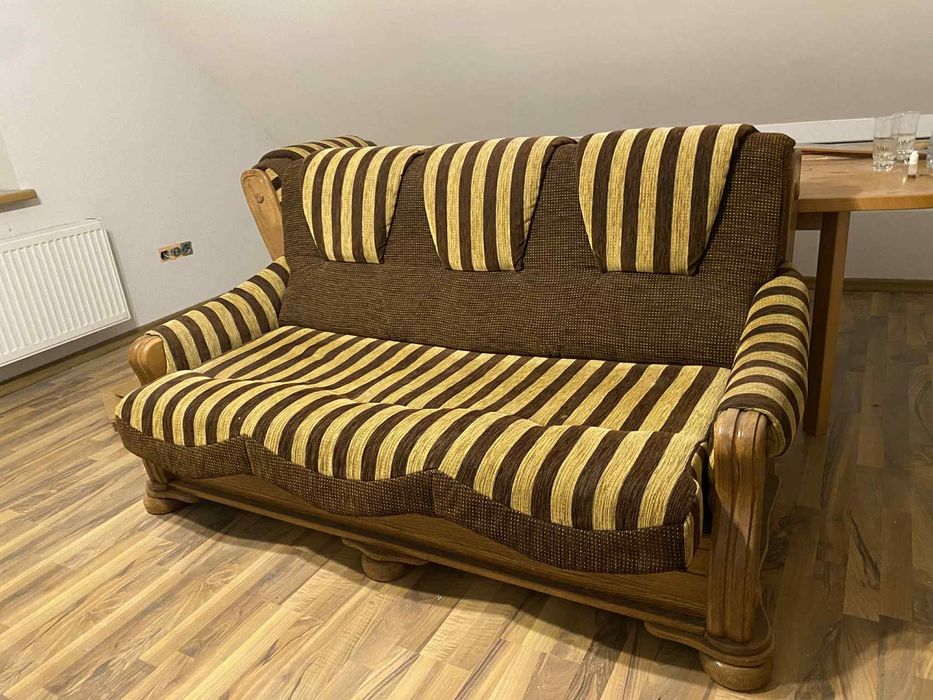 Kanapa drewniana plus fotel