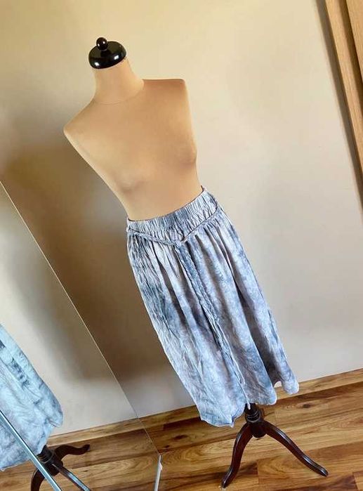 42 44 xxl +size midi spodnica na gumce ombre acid wash szary dres