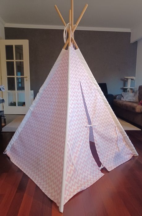 Tenda tipi estampado rosa