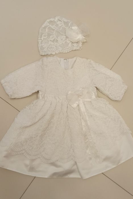 Sukienka, płaszczyk, buciki do chrztu