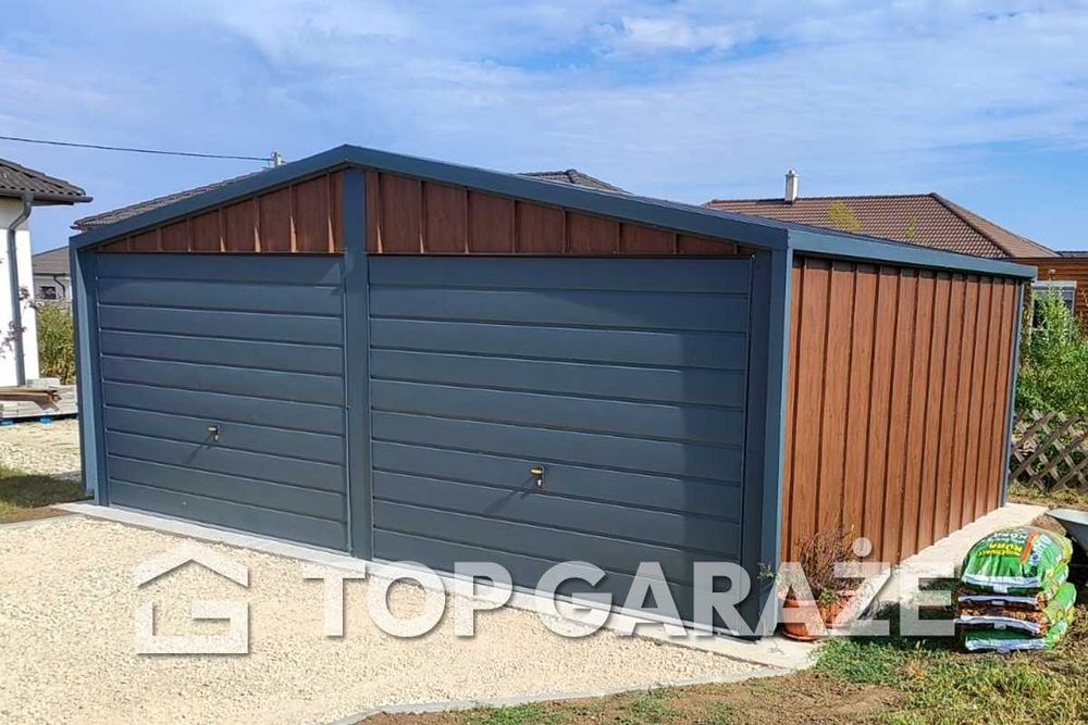 Garaż blaszany na rąbek 6m szeroki / 5m długi