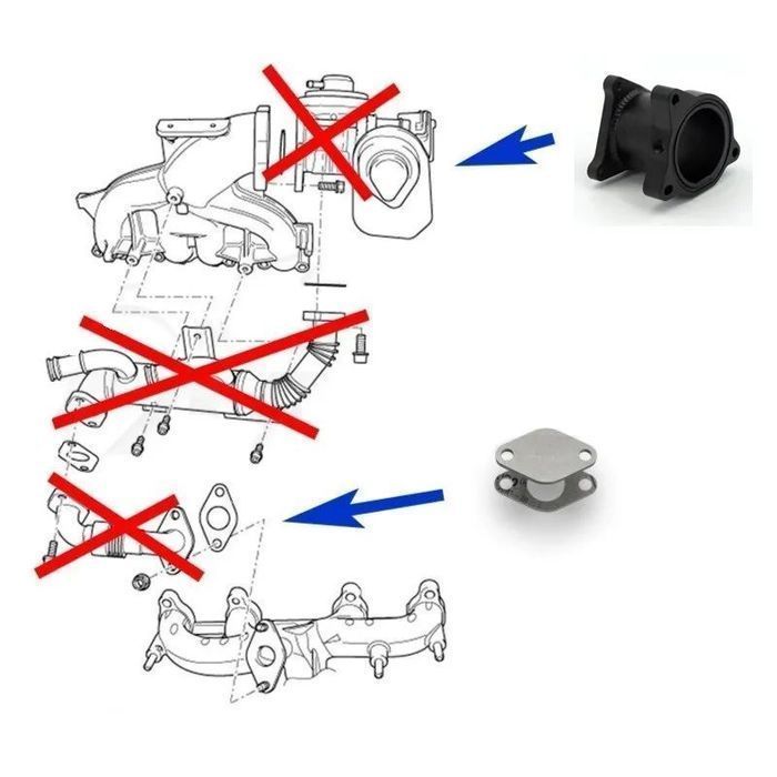 SUPRESSOR EGR VW AUDI SEAT SKODA 1.2 1.4 1.9 2.0 TDI - PRETO