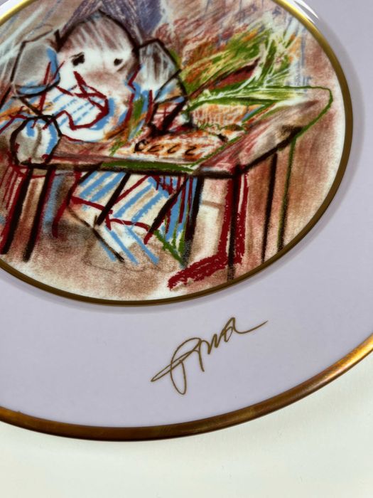 Júlio Pomar Prato em porcelana "o estudioso"