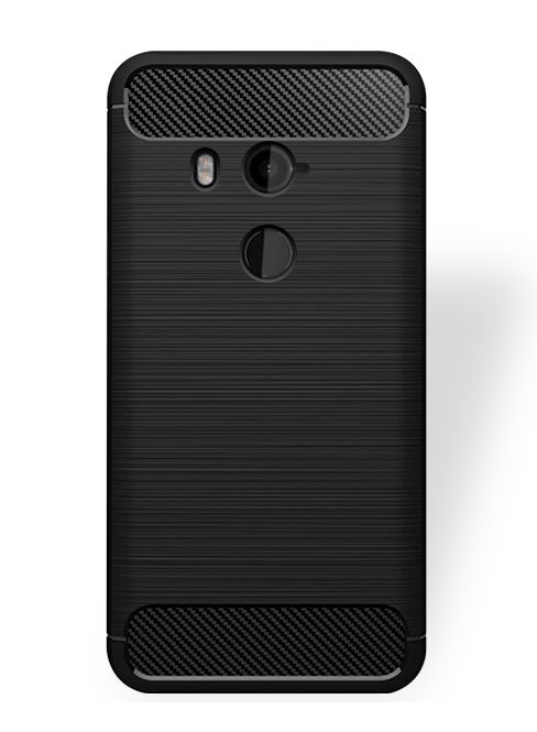Carbon Case Elastyczne Etui Pokrowiec Htc U11+ Czarny