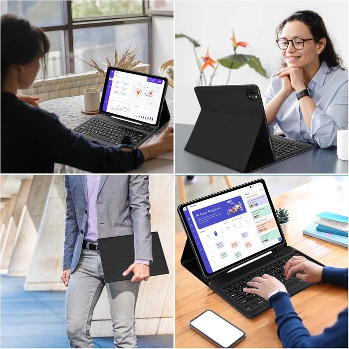 SENGBIRCH etui klawiatura bluetooth do iPad Pro 12.9" 6/5/4/3 czarne