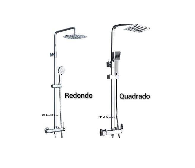 Conjuntos de Duche Redondos ou Quadrados - Chuveiros/WC/Casa de banho