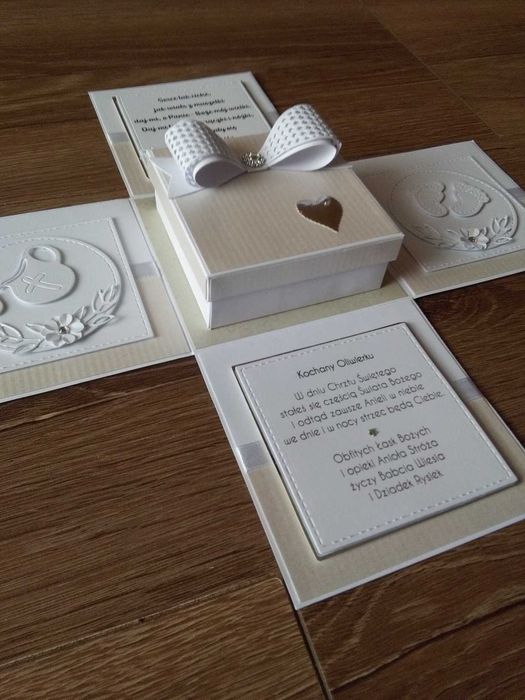 Kartka na Chrzest, chrzciny, exploding box, kartka eksplodująca