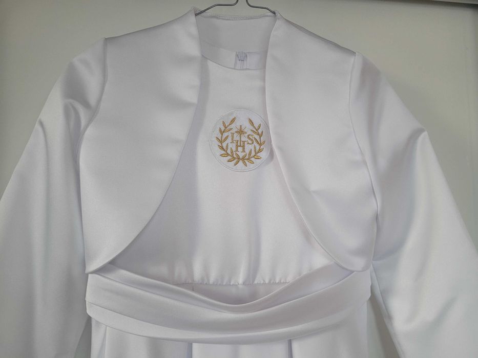 alba, sukienka komunijna, bolerko roz. 158