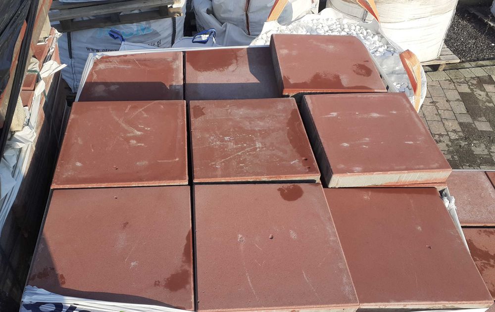 Płytka Chodnikowa Tarasowa 35x35x5 Bordo Promocja Jadar II gatunek