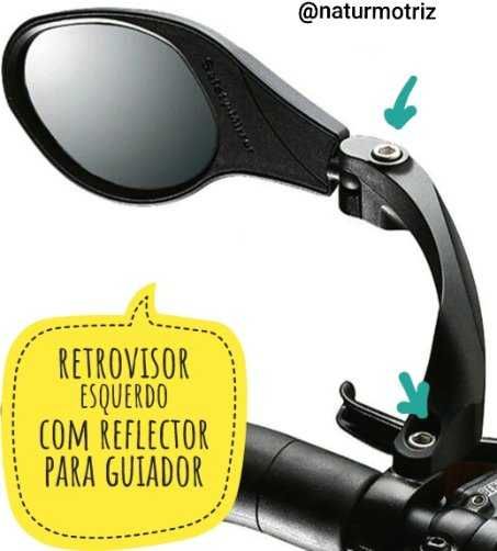 Espelho retrovisor esquerdo retrátil com refletor bicicleta MIRAGE