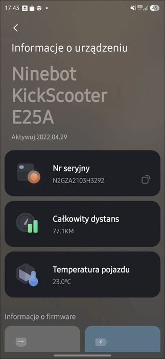 Hulajnoga Segway Niniebot  przebieg 77 km