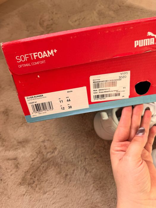 Białe męski buty Puma siatka , letnie sneakersy r.46