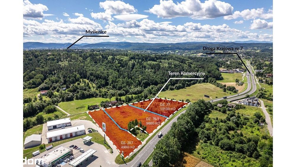 Grunt usługowy 4900m2 - możliwe 24600m2