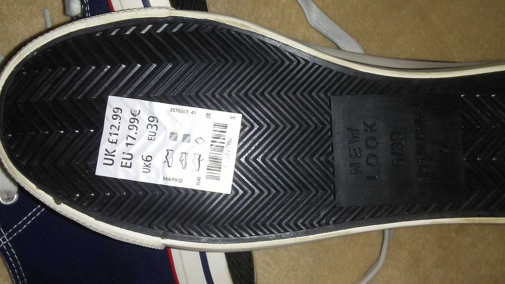 Темно-сині високі кросівки з парусинової тканини New look,38-39 р.