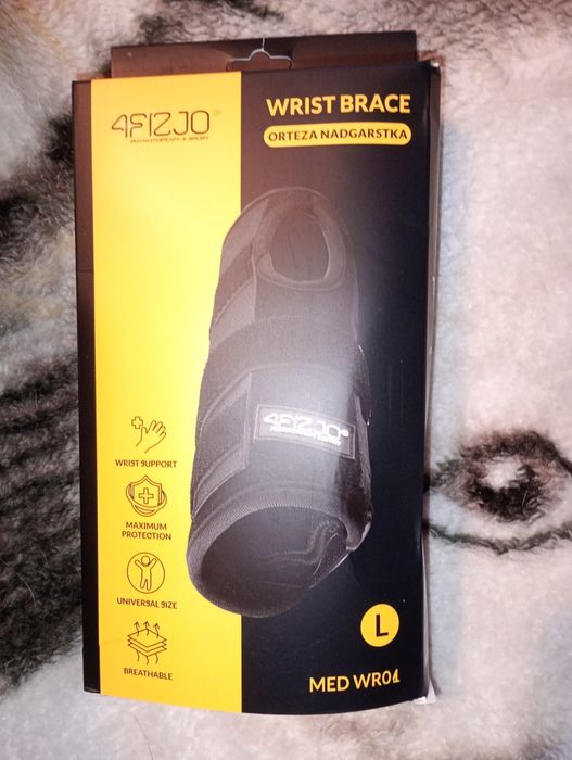 Orteza nadgarstka 4Fizjo rozmiar L czarna ochrona ćwiczenia