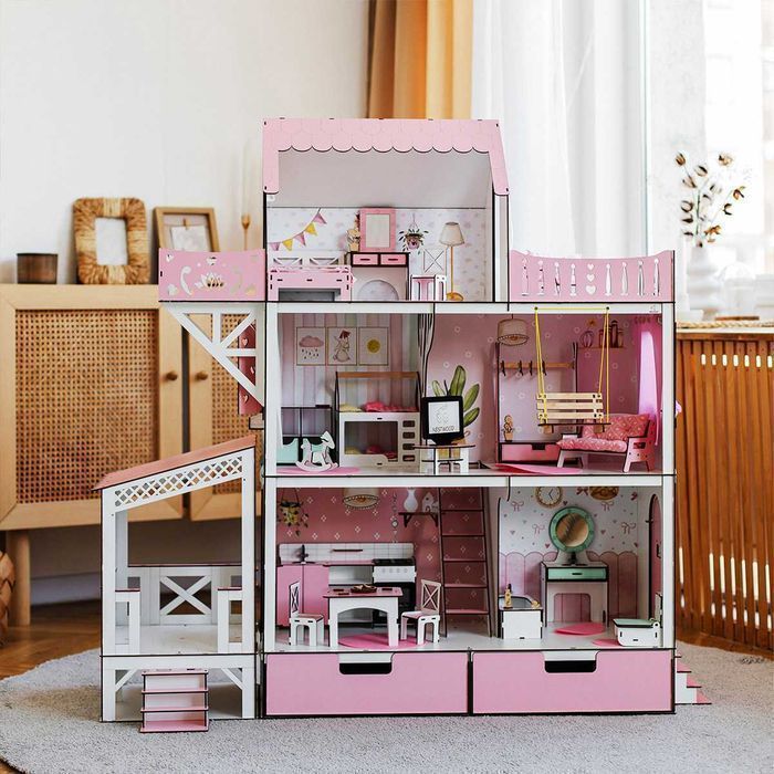 Супер Великий ляльковий будинок для ляльок барбі дом кукол барби