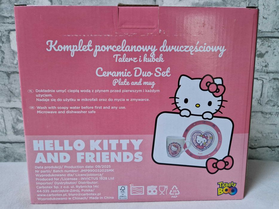 Komplet porcelanowy Hello Kitty dwuczęściowy