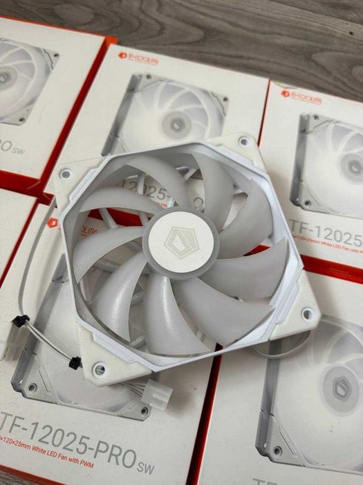 Білі 120mm PWM кулери IdCooling TF-12025-PRO sw З білою підсвіткою