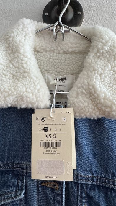 Casaco de Ganga com Pelo Bershka – Novo