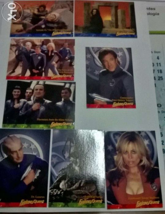 Set 8 cartas diferentes da série Galaxy Quest de 99 estando como Novas