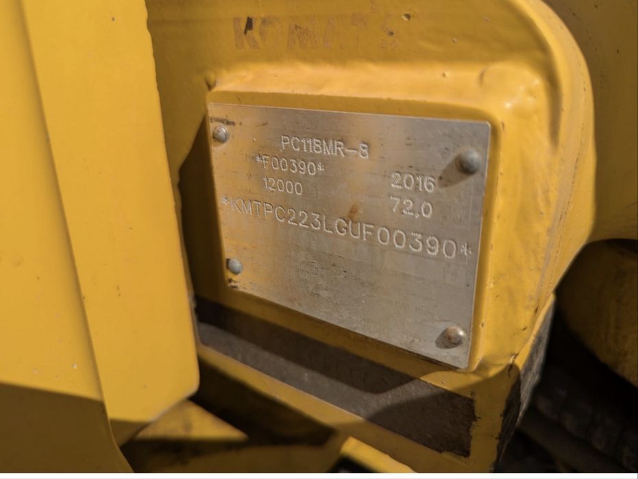Mini giratoria komatsu pc 118