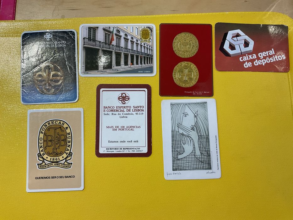 Conjunto de calendarios anos 80, bancos, seguradoras e publicidade PT