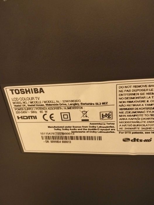 TV Toshiba com avaria