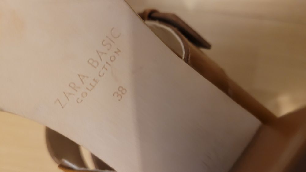 Buty na obcasie sandały brązowe Zara Basic r. 38