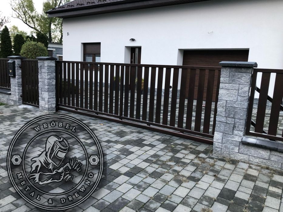 Ogrodzenie palisadowe kute płoty bramy przesuwne ocynk panel 3D