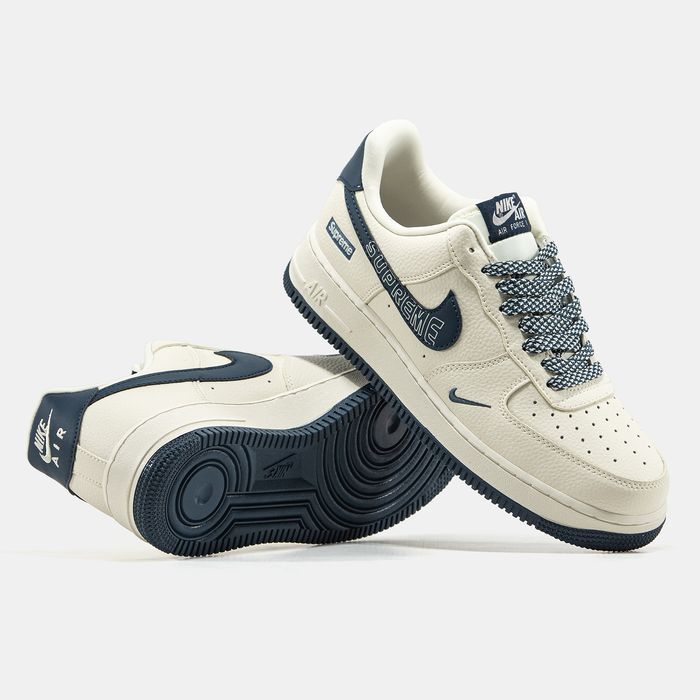 Кросівки Кроссовки Nike Air Force 1 x Supreme Beige Бежевий Бежевый Кросовки повсякденні