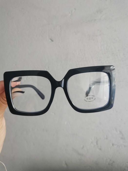 Czarne duże oprawki okulary damskie zerówki