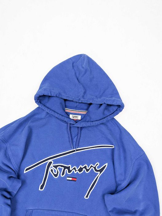 Tommy Hilfiger niebieska bluza z kapturem S logo