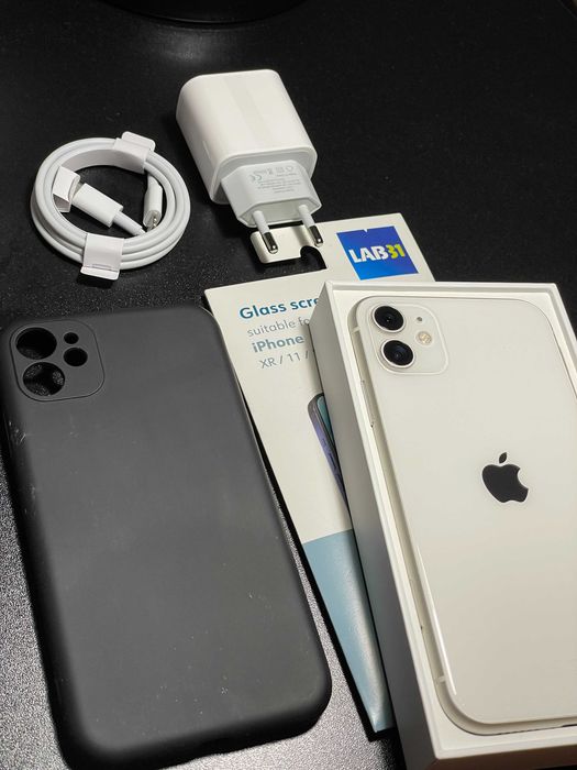 iPhone 11 128GB White | St. Idealny + nowe akcesoria