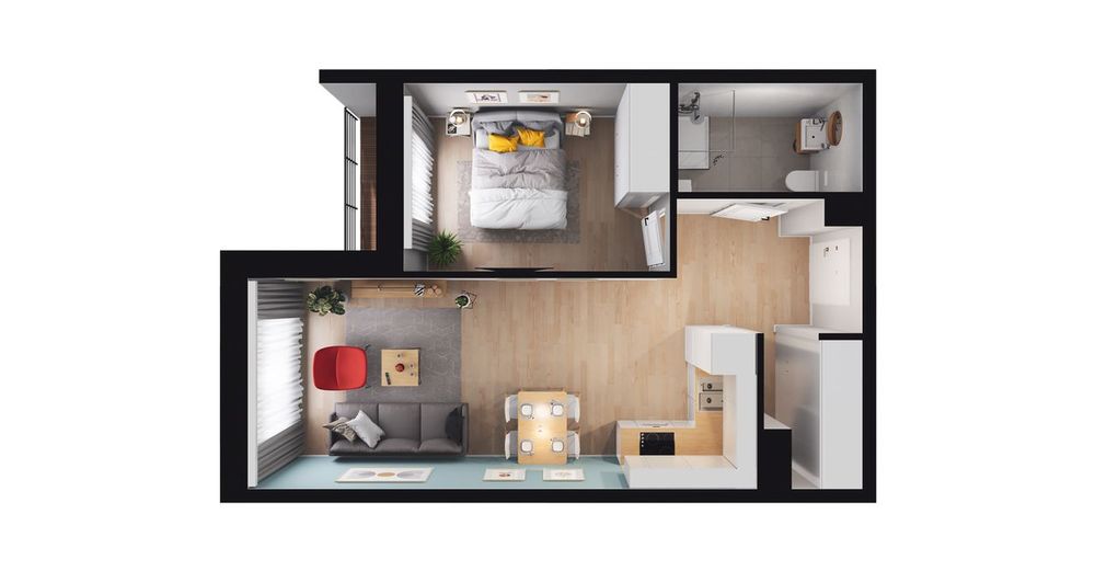 2-pokojowe mieszkanie 42m2 + balkon