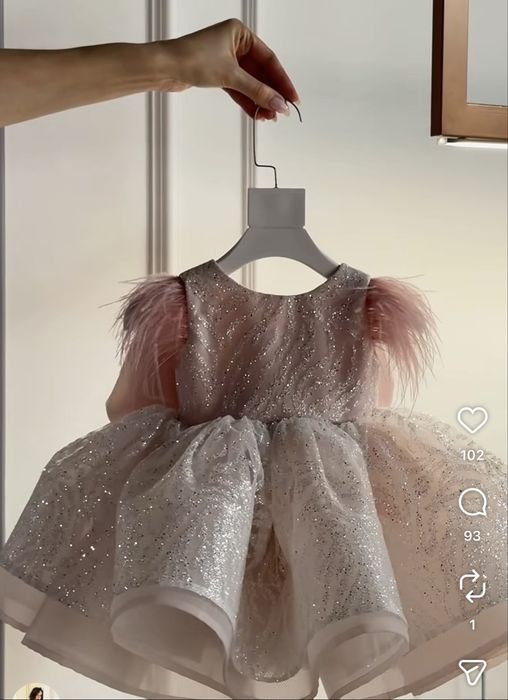 Неймовірно красива сукня для дівчинки на 1 рік Kiddiechic, + пінеики і прикраса на голову в тон, для двійні